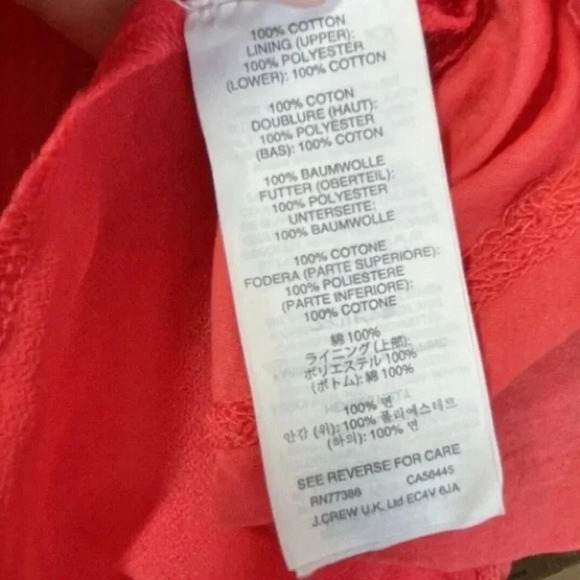 J CREW | Coral Double Layer Ruffle Hem Cotton Sleeveless Tank Top Size M - Picture 9 of 10